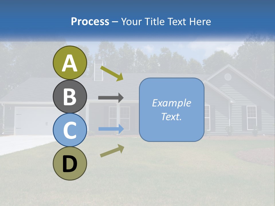 A House With A Blue Sign In Front Of It PowerPoint Template