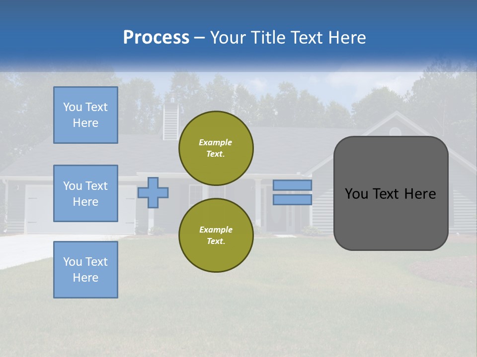 A House With A Blue Sign In Front Of It PowerPoint Template