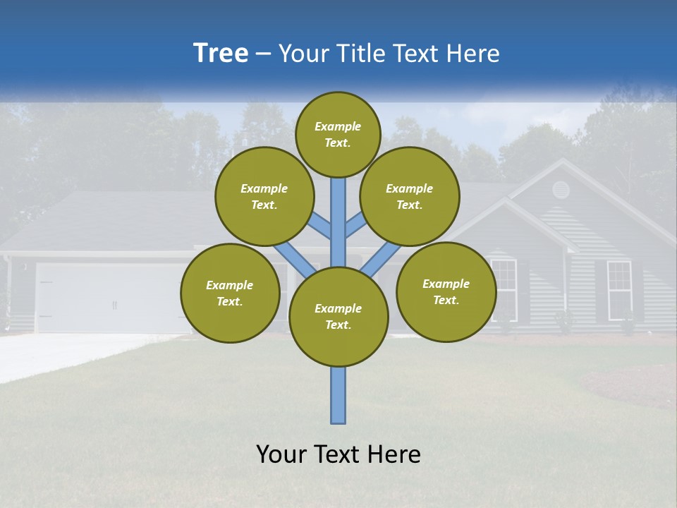 A House With A Blue Sign In Front Of It PowerPoint Template