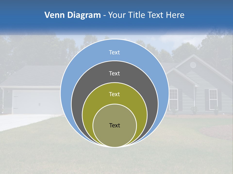 A House With A Blue Sign In Front Of It PowerPoint Template
