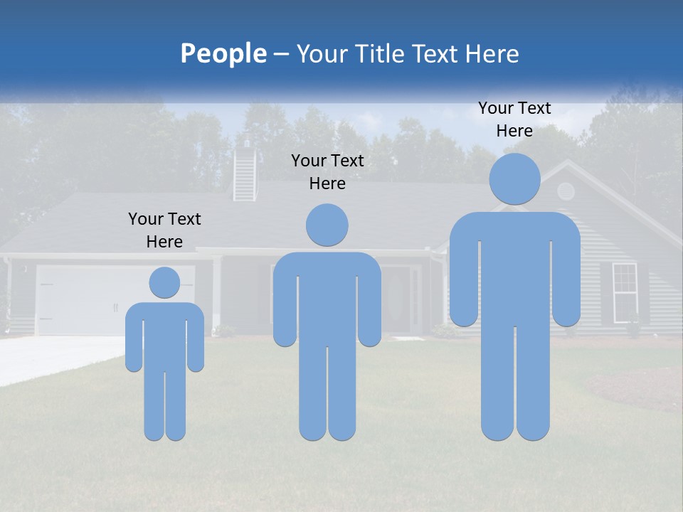 A House With A Blue Sign In Front Of It PowerPoint Template