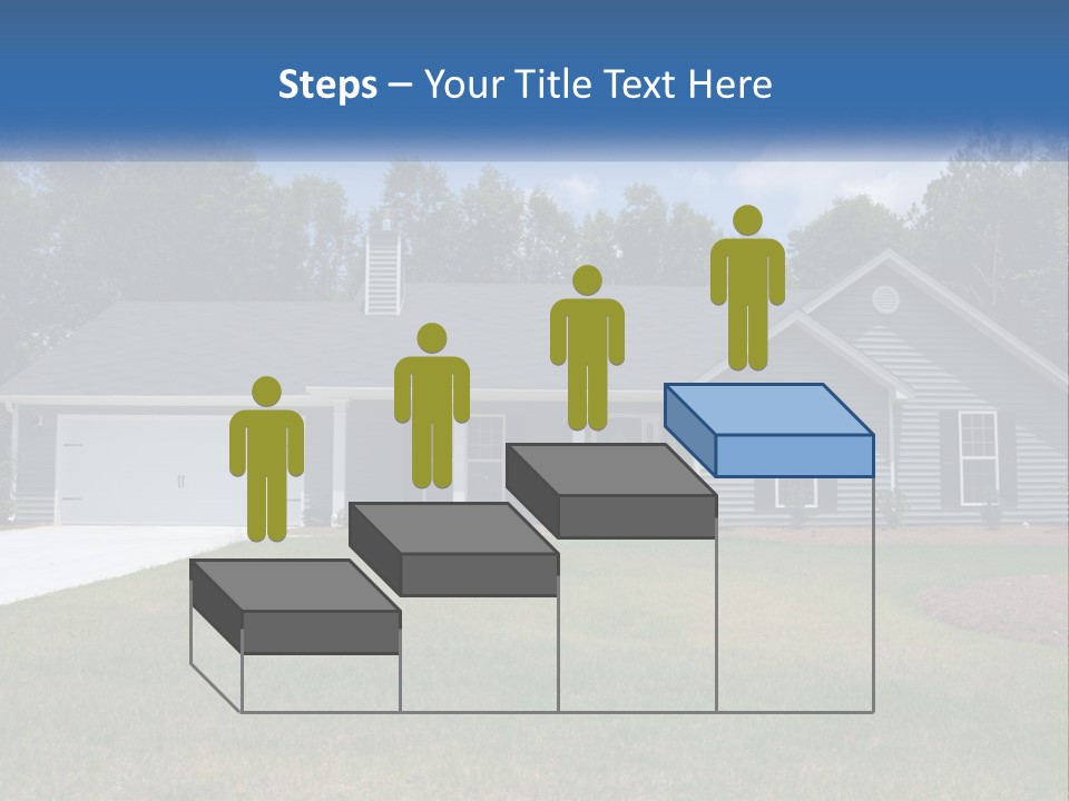 A House With A Blue Sign In Front Of It PowerPoint Template