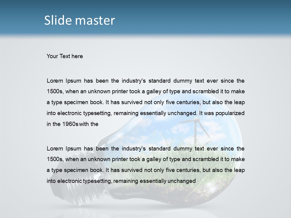 A Light Bulb With Grass Inside Of It PowerPoint Template