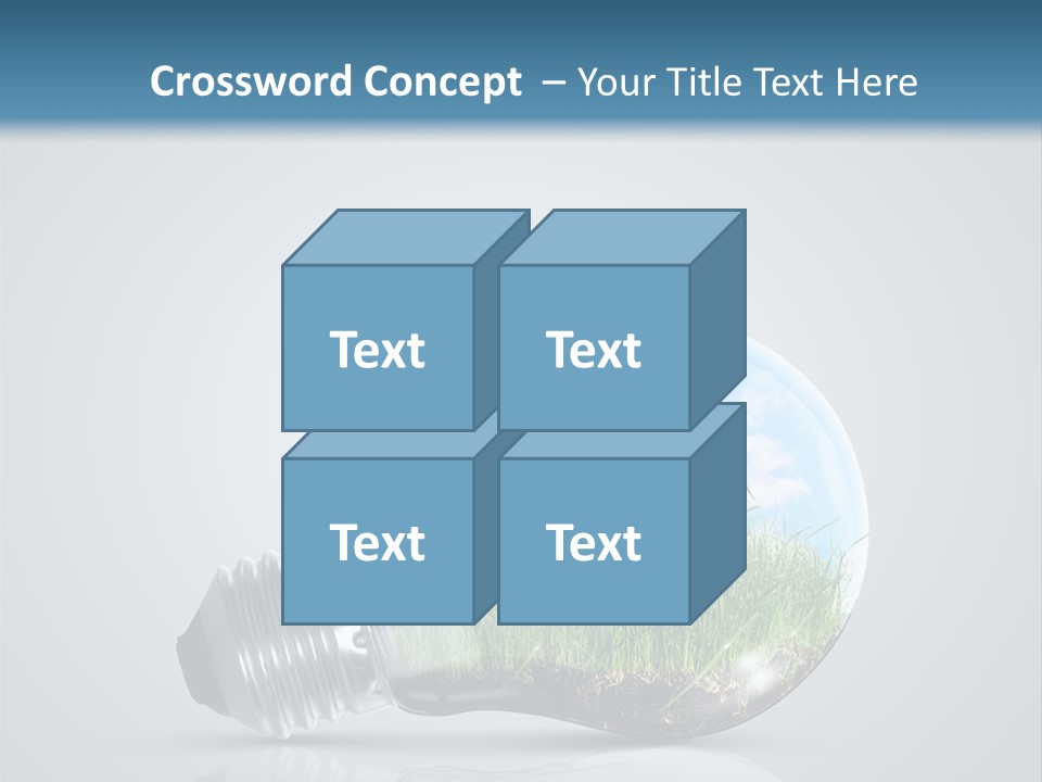 A Light Bulb With Grass Inside Of It PowerPoint Template