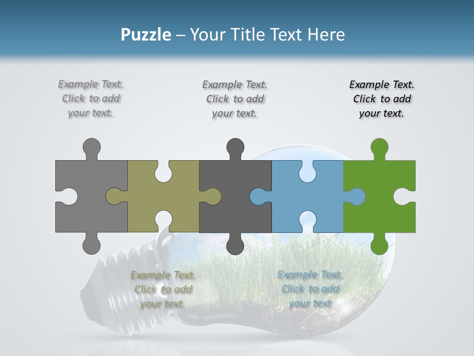 A Light Bulb With Grass Inside Of It PowerPoint Template