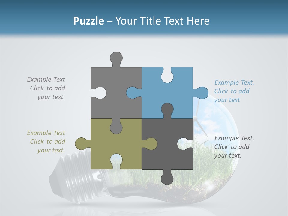 A Light Bulb With Grass Inside Of It PowerPoint Template