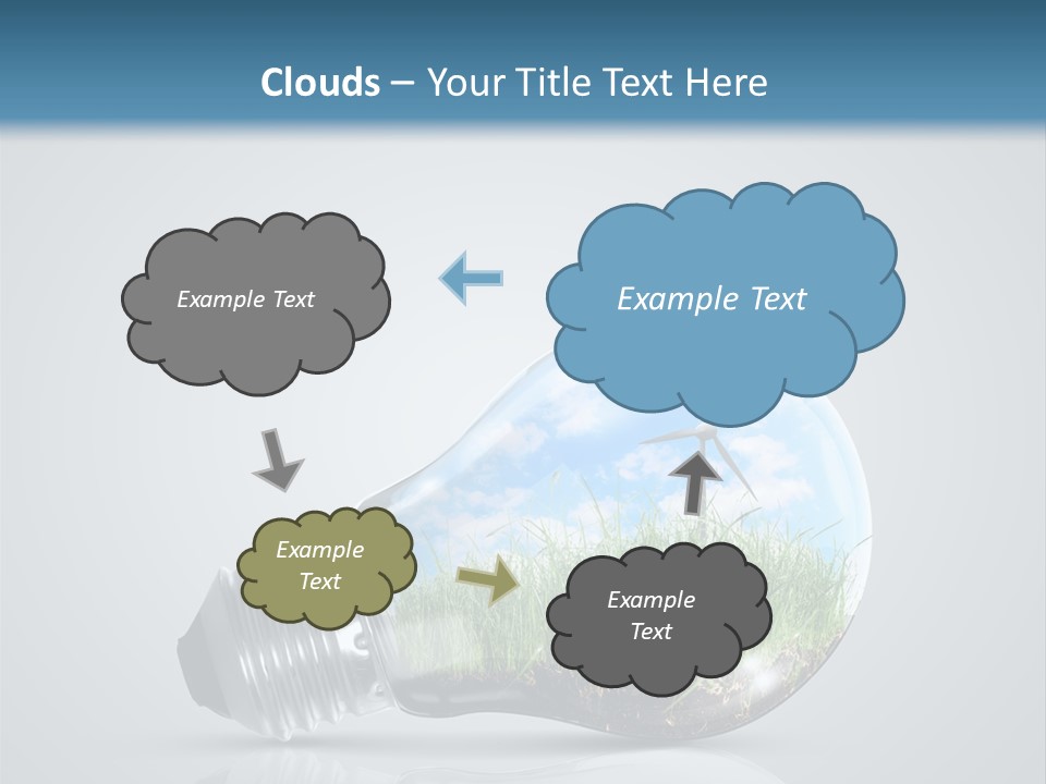 A Light Bulb With Grass Inside Of It PowerPoint Template