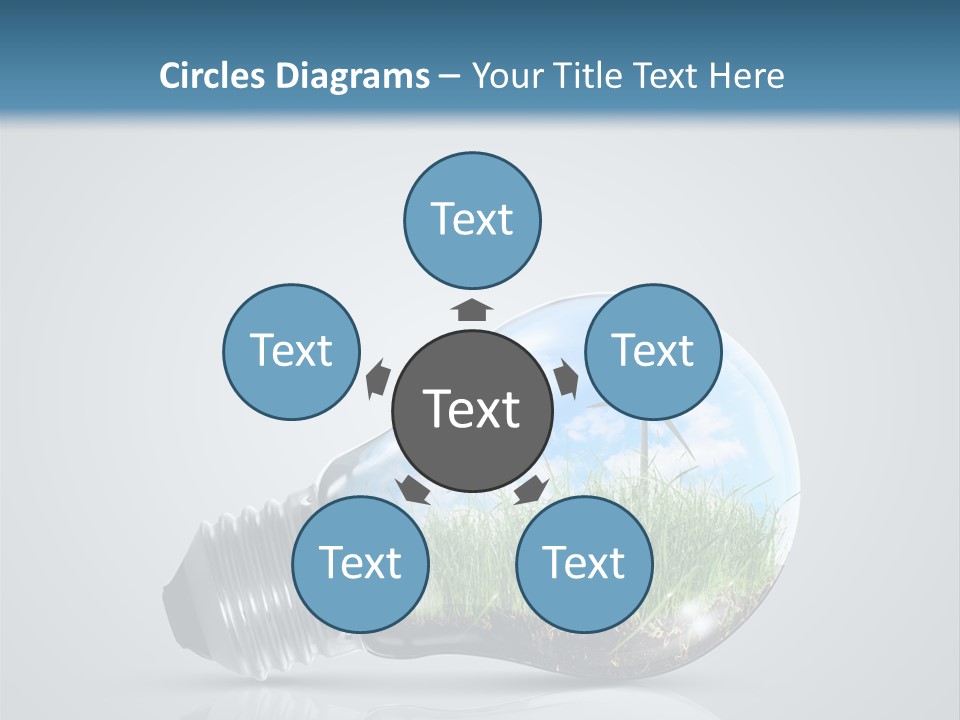 A Light Bulb With Grass Inside Of It PowerPoint Template