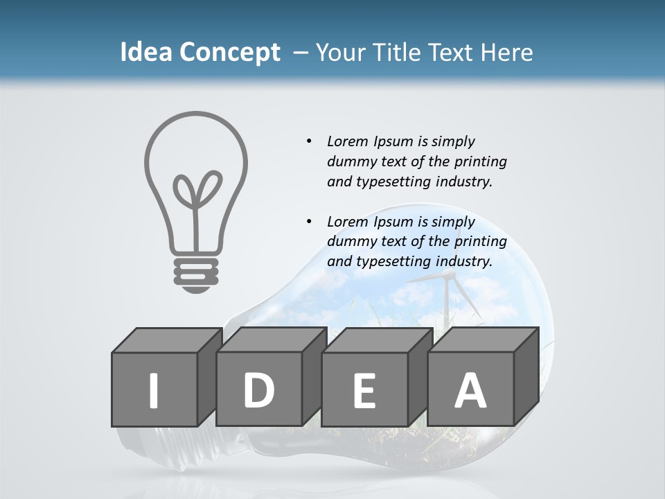 A Light Bulb With Grass Inside Of It PowerPoint Template
