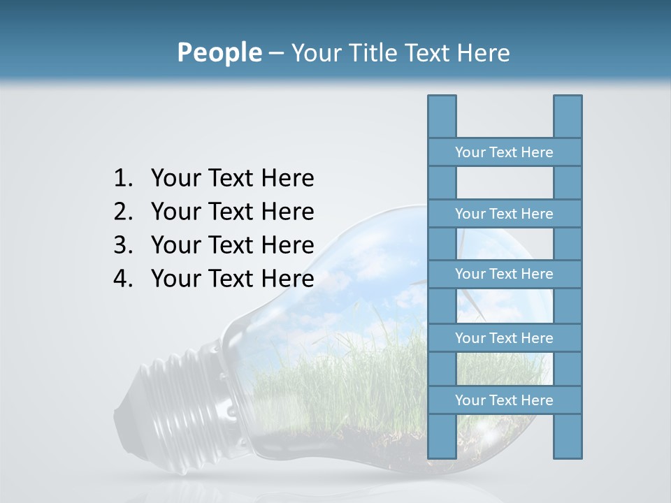 A Light Bulb With Grass Inside Of It PowerPoint Template