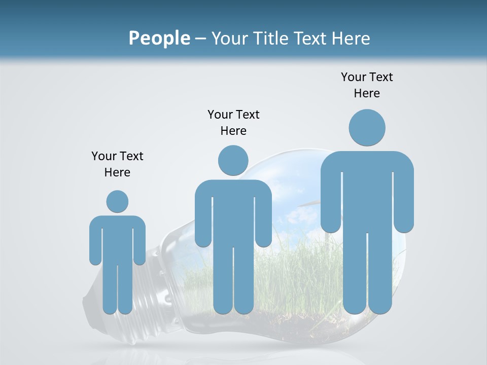 A Light Bulb With Grass Inside Of It PowerPoint Template