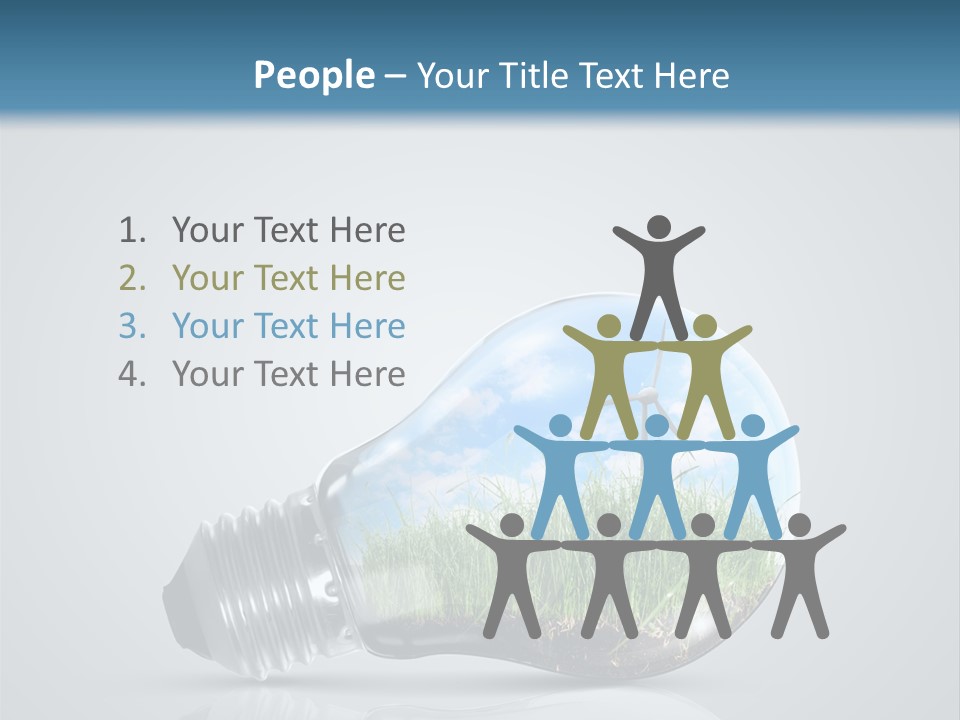 A Light Bulb With Grass Inside Of It PowerPoint Template