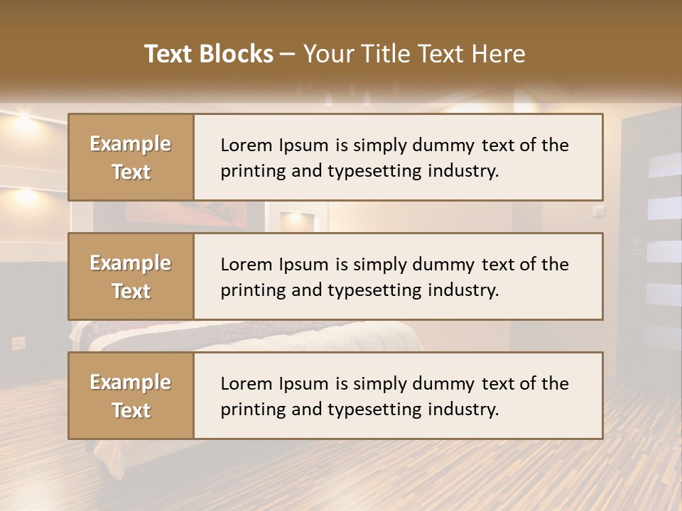 A Bedroom With A Bed And A Chandelier PowerPoint Template