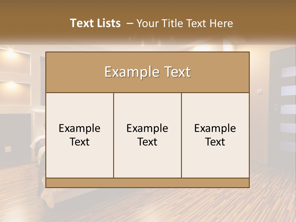A Bedroom With A Bed And A Chandelier PowerPoint Template