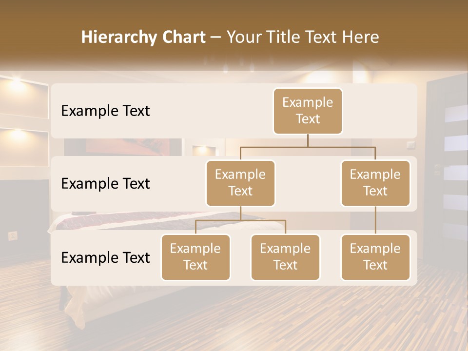 A Bedroom With A Bed And A Chandelier PowerPoint Template