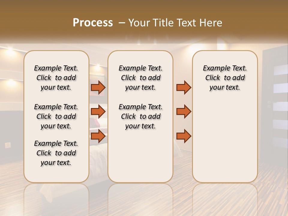 A Bedroom With A Bed And A Chandelier PowerPoint Template