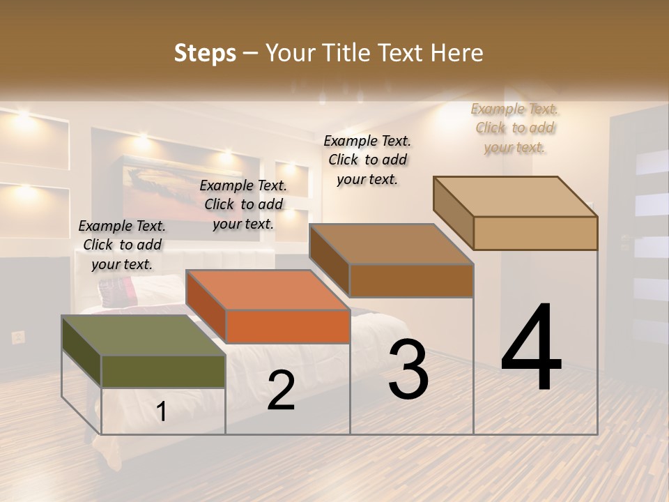 A Bedroom With A Bed And A Chandelier PowerPoint Template