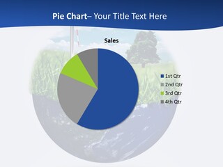 A Green Field With A Wind Turbine On Top Of It PowerPoint Template