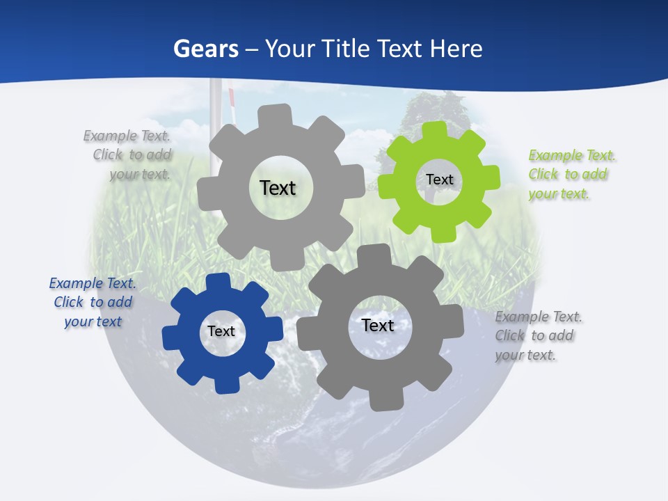 A Green Field With A Wind Turbine On Top Of It PowerPoint Template