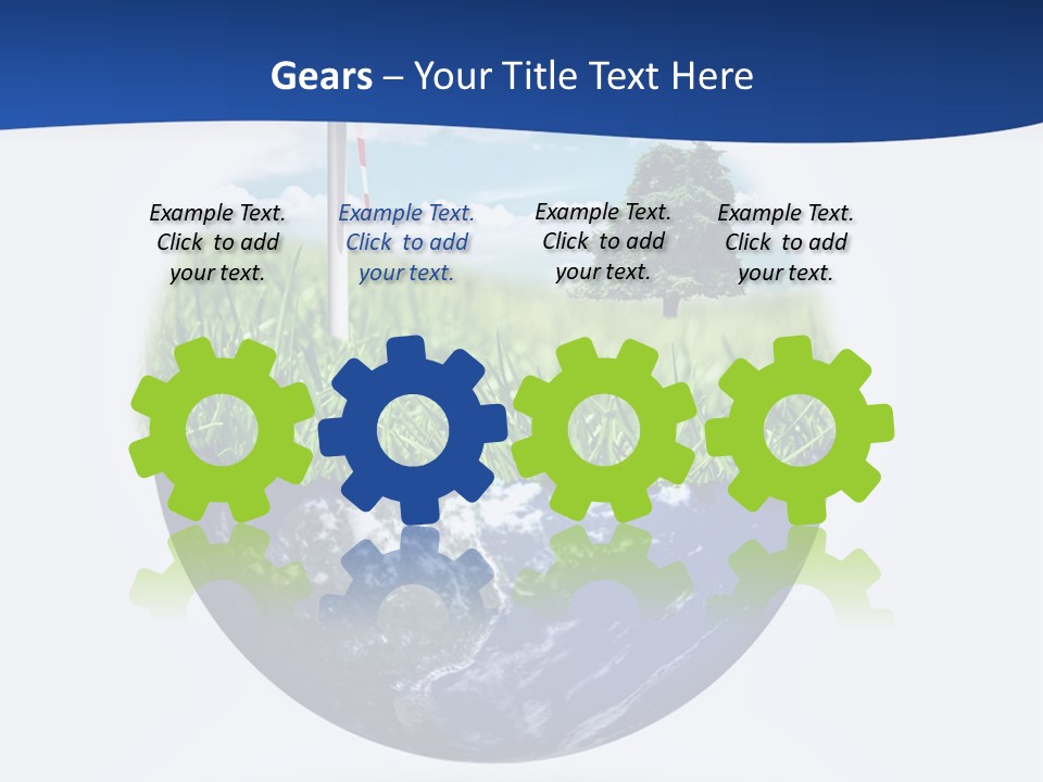 A Green Field With A Wind Turbine On Top Of It PowerPoint Template