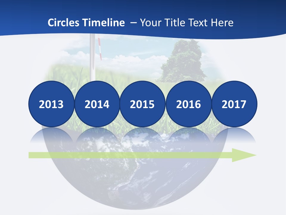 A Green Field With A Wind Turbine On Top Of It PowerPoint Template