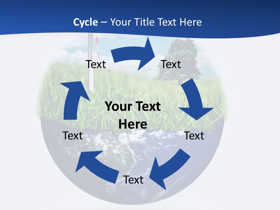 A Green Field With A Wind Turbine On Top Of It PowerPoint Template