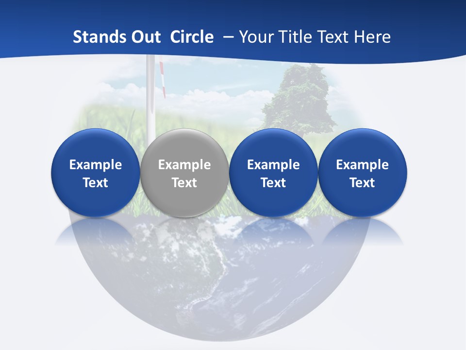 A Green Field With A Wind Turbine On Top Of It PowerPoint Template