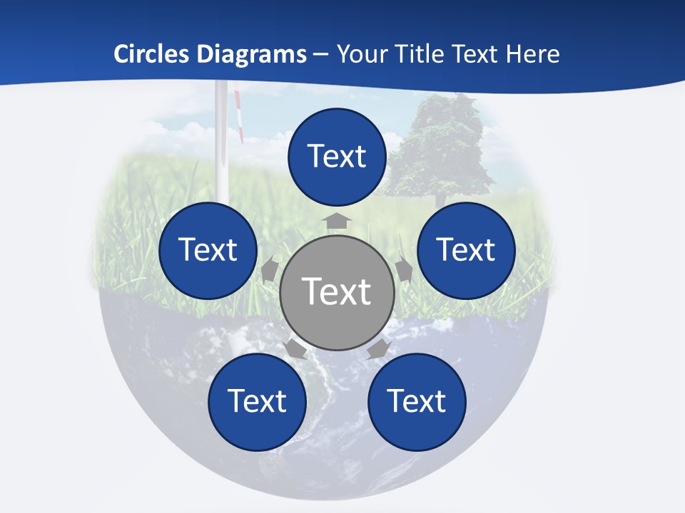 A Green Field With A Wind Turbine On Top Of It PowerPoint Template
