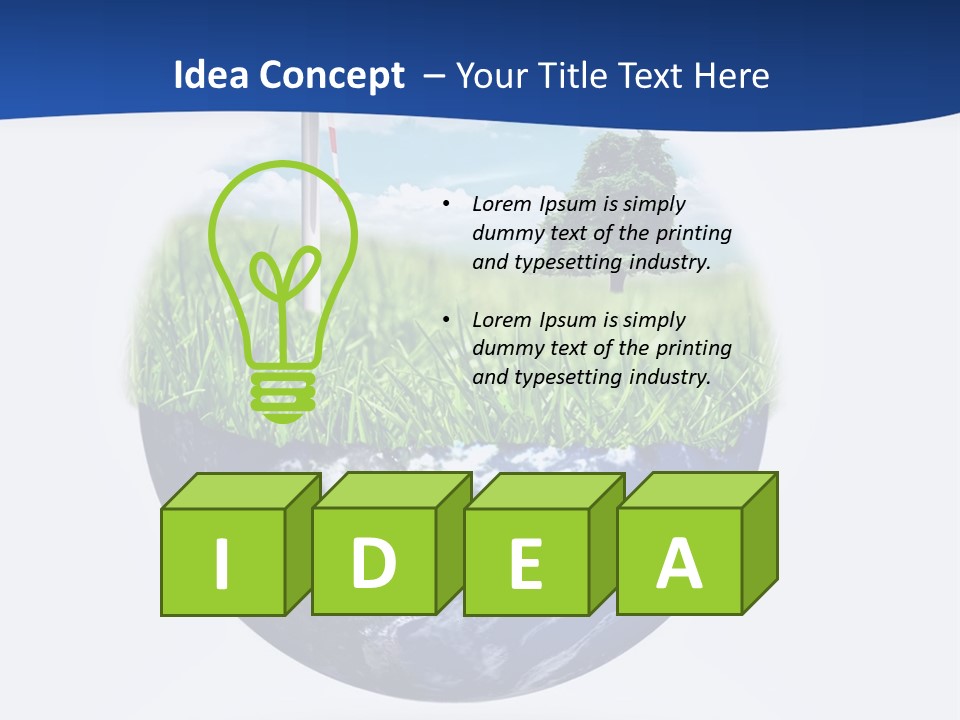 A Green Field With A Wind Turbine On Top Of It PowerPoint Template