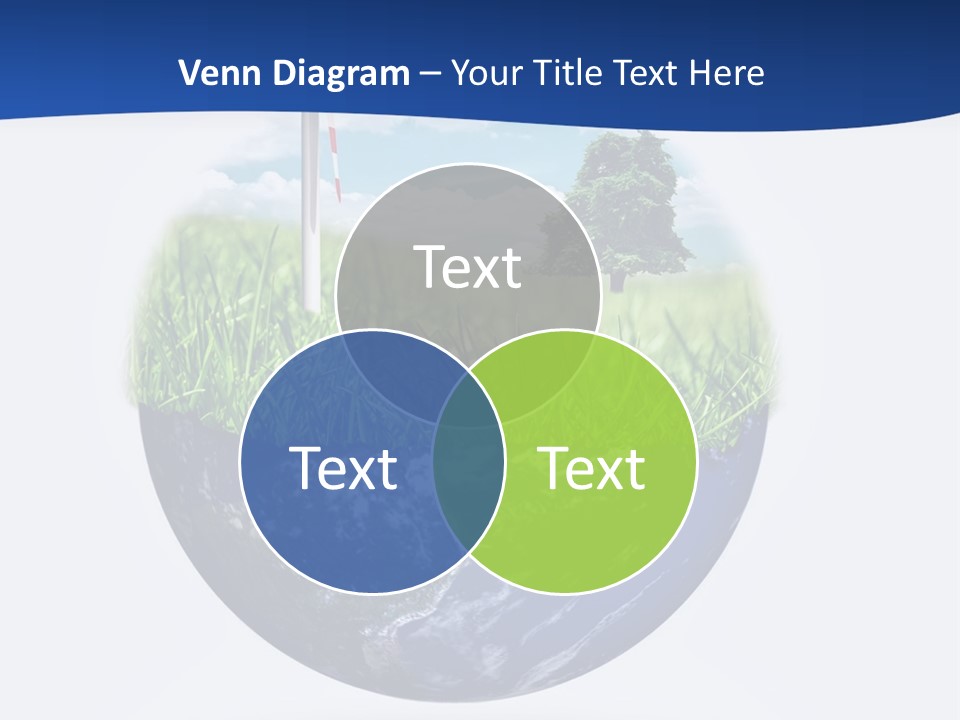 A Green Field With A Wind Turbine On Top Of It PowerPoint Template