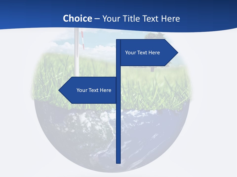 A Green Field With A Wind Turbine On Top Of It PowerPoint Template