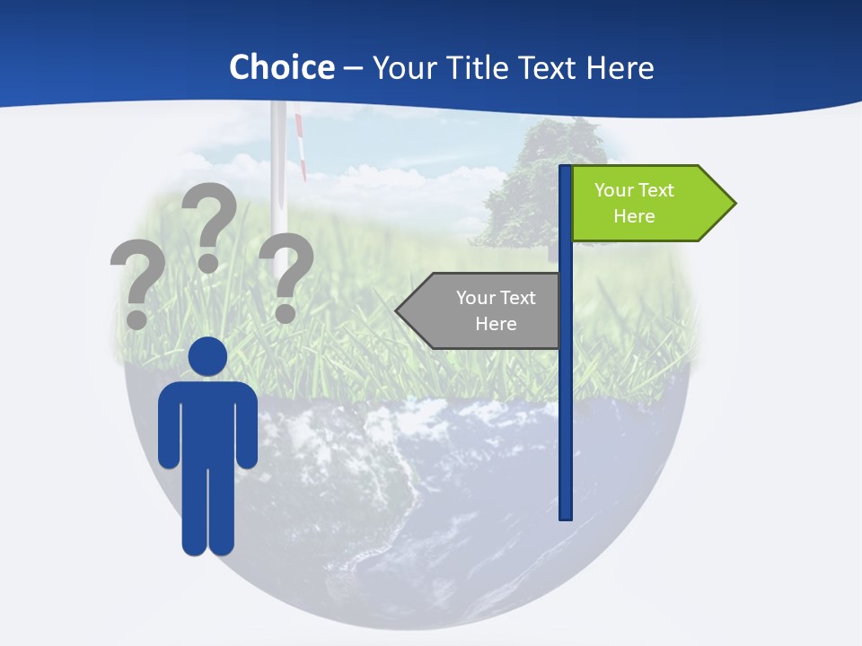 A Green Field With A Wind Turbine On Top Of It PowerPoint Template