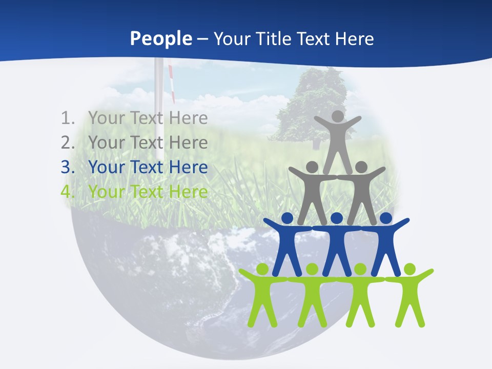 A Green Field With A Wind Turbine On Top Of It PowerPoint Template