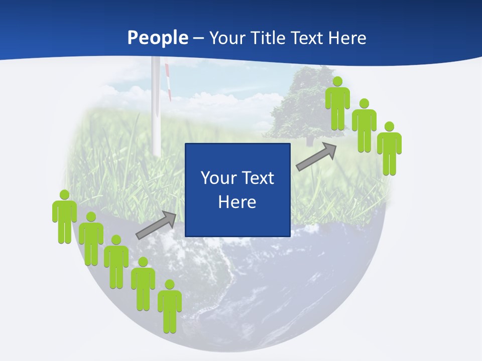 A Green Field With A Wind Turbine On Top Of It PowerPoint Template