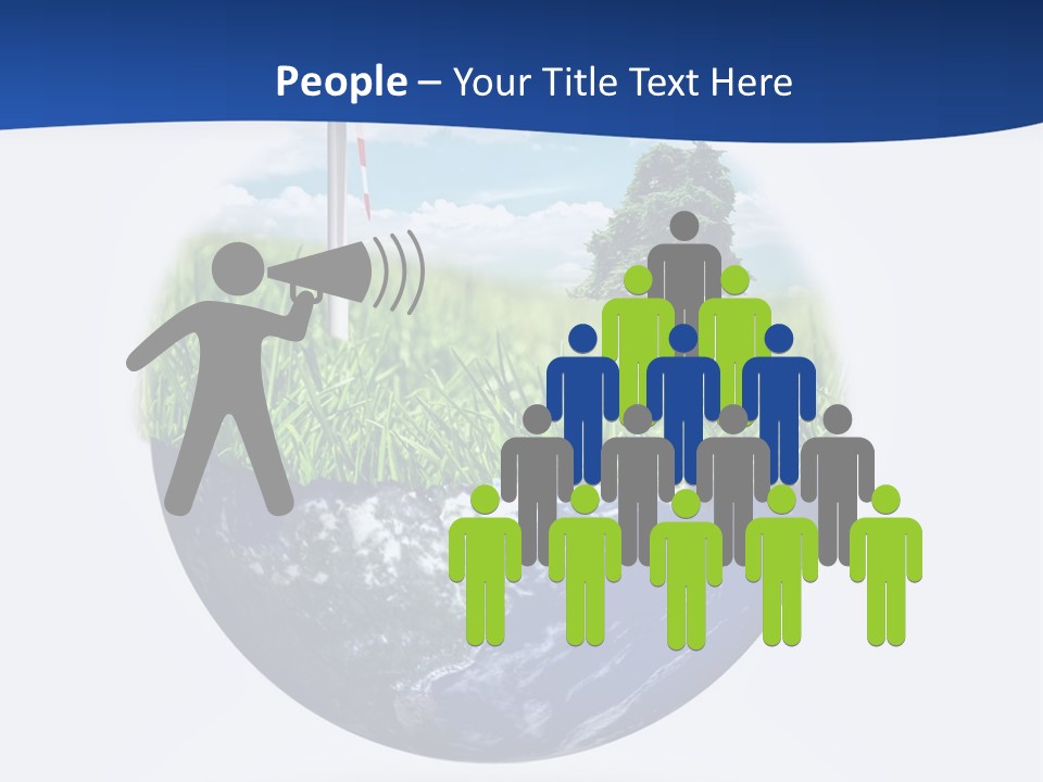 A Green Field With A Wind Turbine On Top Of It PowerPoint Template