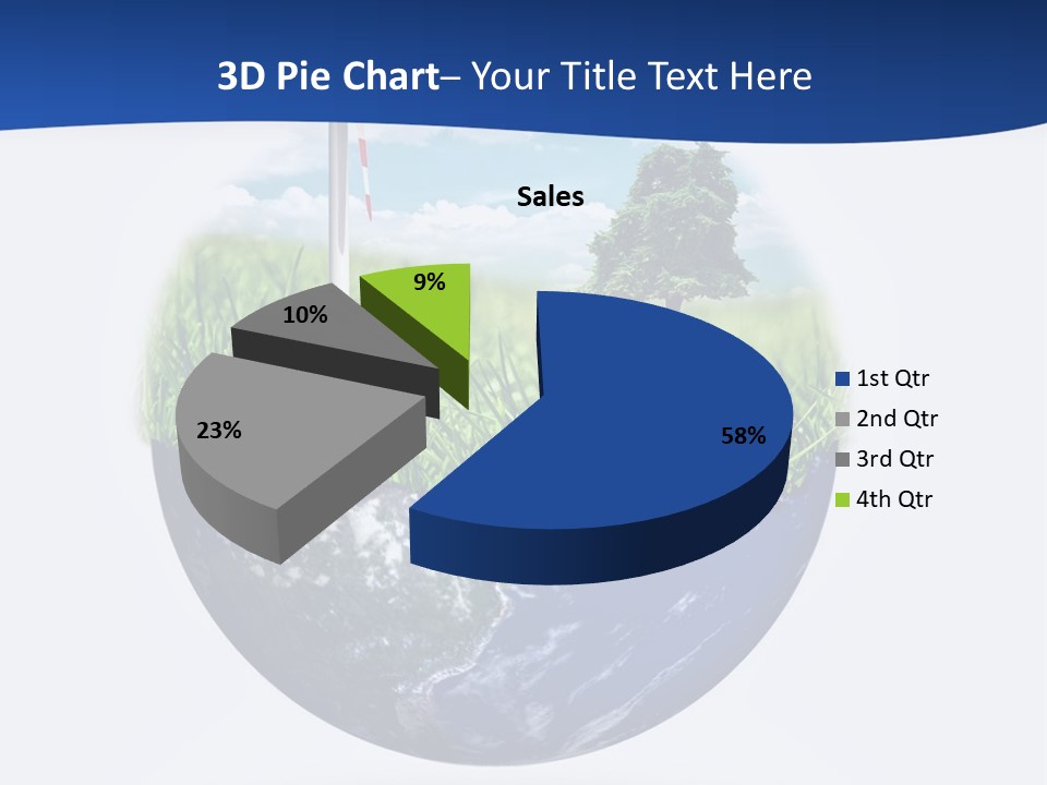 A Green Field With A Wind Turbine On Top Of It PowerPoint Template