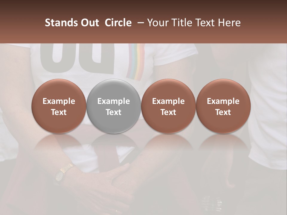 A Woman In A White T - Shirt Is Holding Her Hands In Her Pockets PowerPoint Template