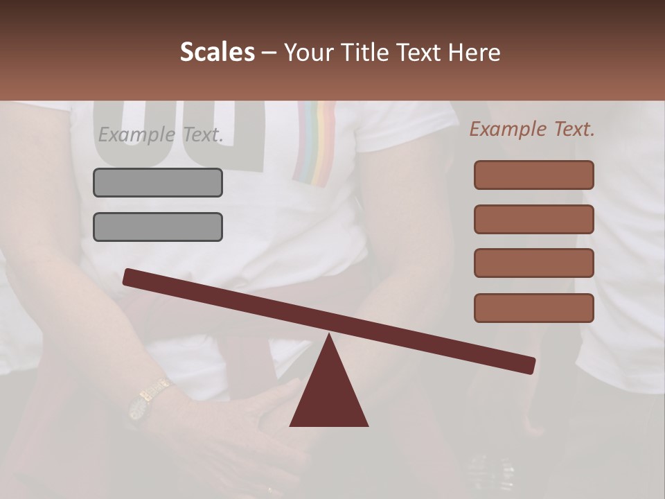 A Woman In A White T - Shirt Is Holding Her Hands In Her Pockets PowerPoint Template