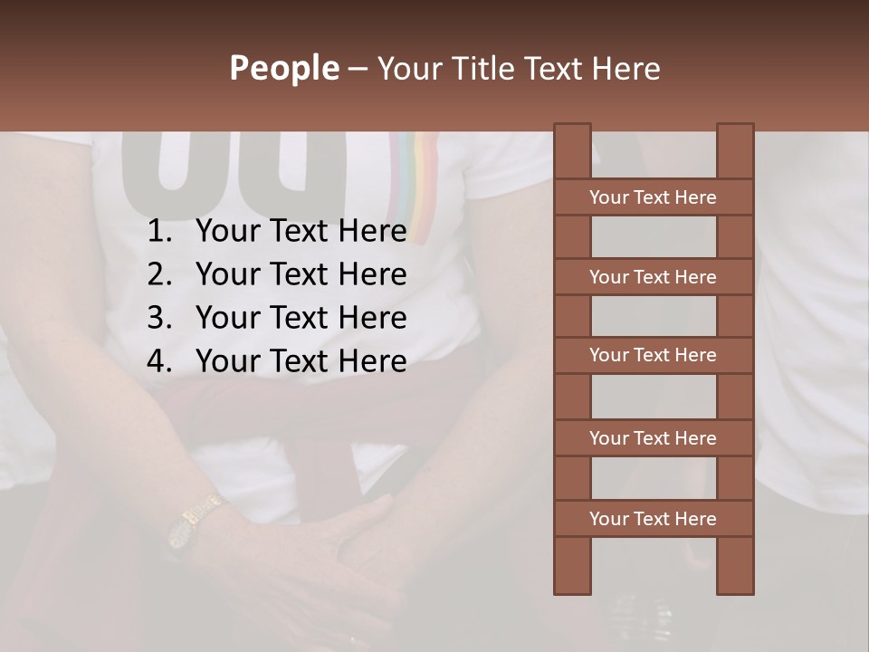 A Woman In A White T - Shirt Is Holding Her Hands In Her Pockets PowerPoint Template