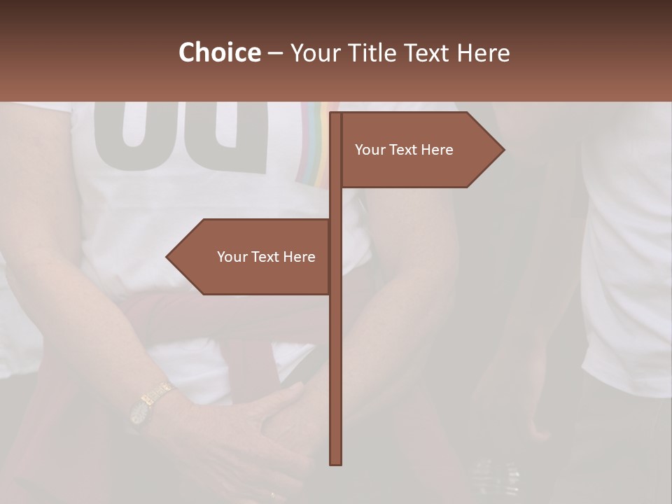 A Woman In A White T - Shirt Is Holding Her Hands In Her Pockets PowerPoint Template