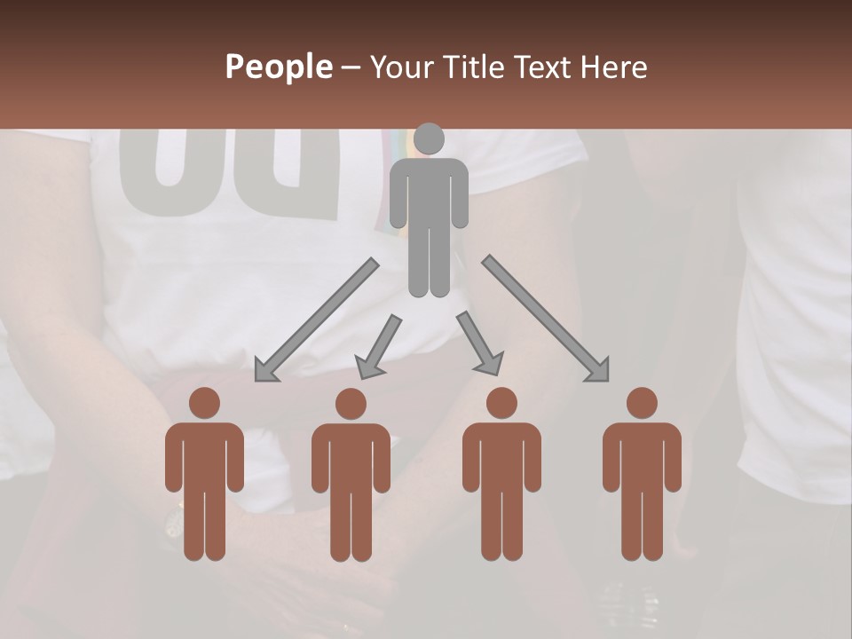 A Woman In A White T - Shirt Is Holding Her Hands In Her Pockets PowerPoint Template