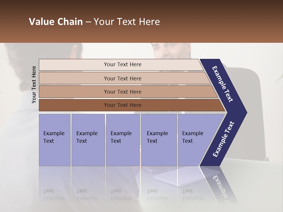 A Man Shaking Hands With A Woman At A Desk PowerPoint Template