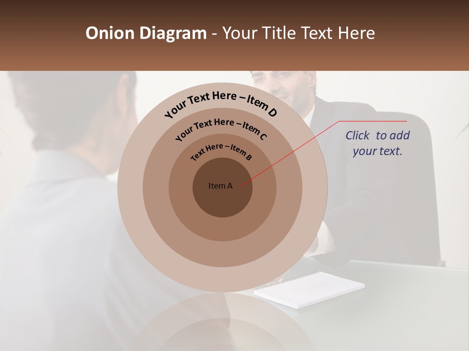 A Man Shaking Hands With A Woman At A Desk PowerPoint Template