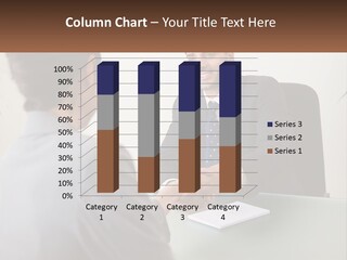 A Man Shaking Hands With A Woman At A Desk PowerPoint Template