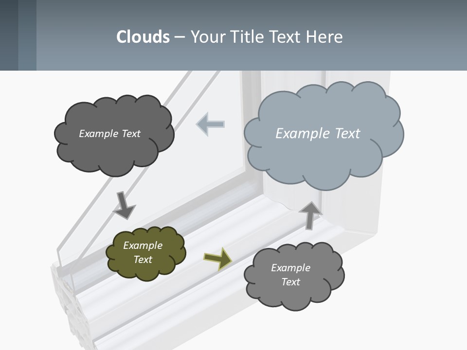 A Picture Of A Window With A White Frame PowerPoint Template