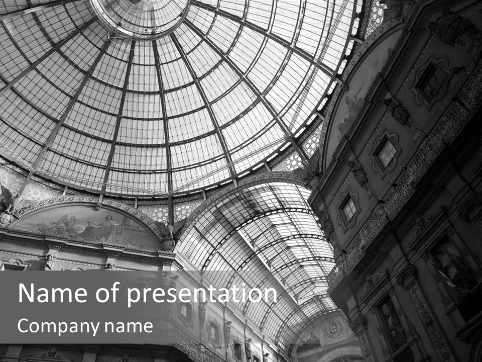 A Large Glass Dome In A Building PowerPoint Template