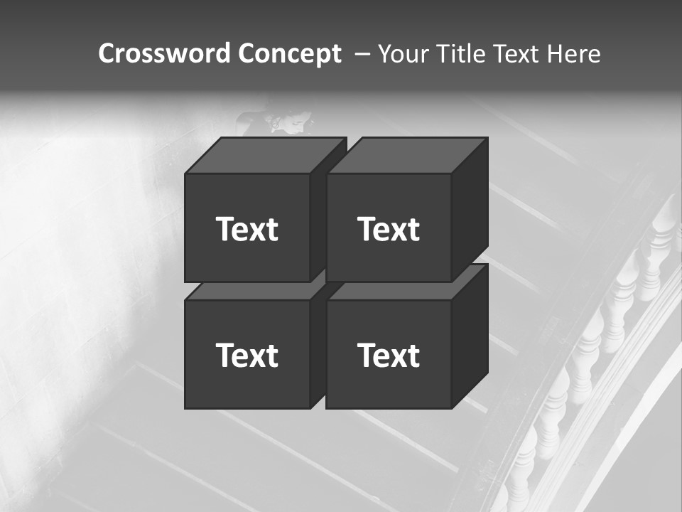 A Woman Walking Down A Flight Of Stairs PowerPoint Template