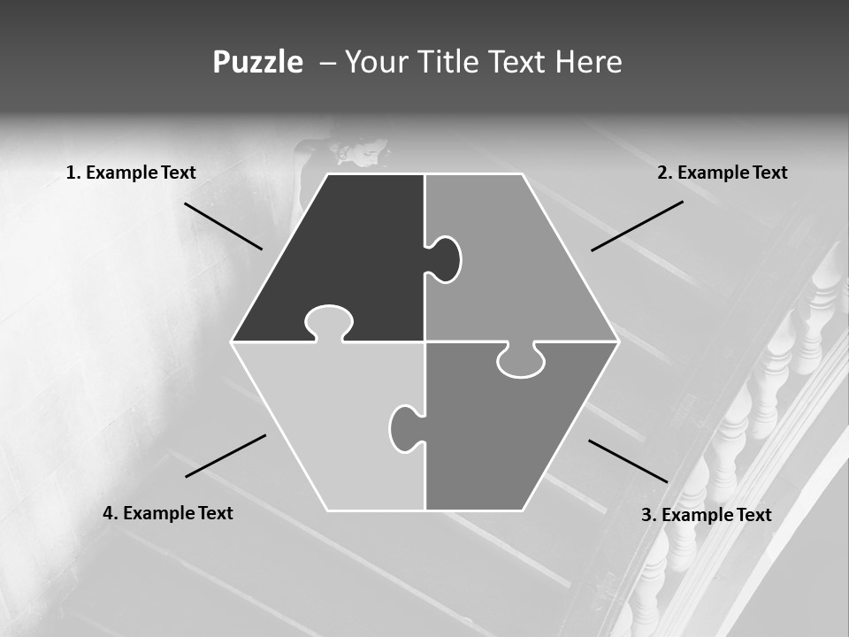 A Woman Walking Down A Flight Of Stairs PowerPoint Template