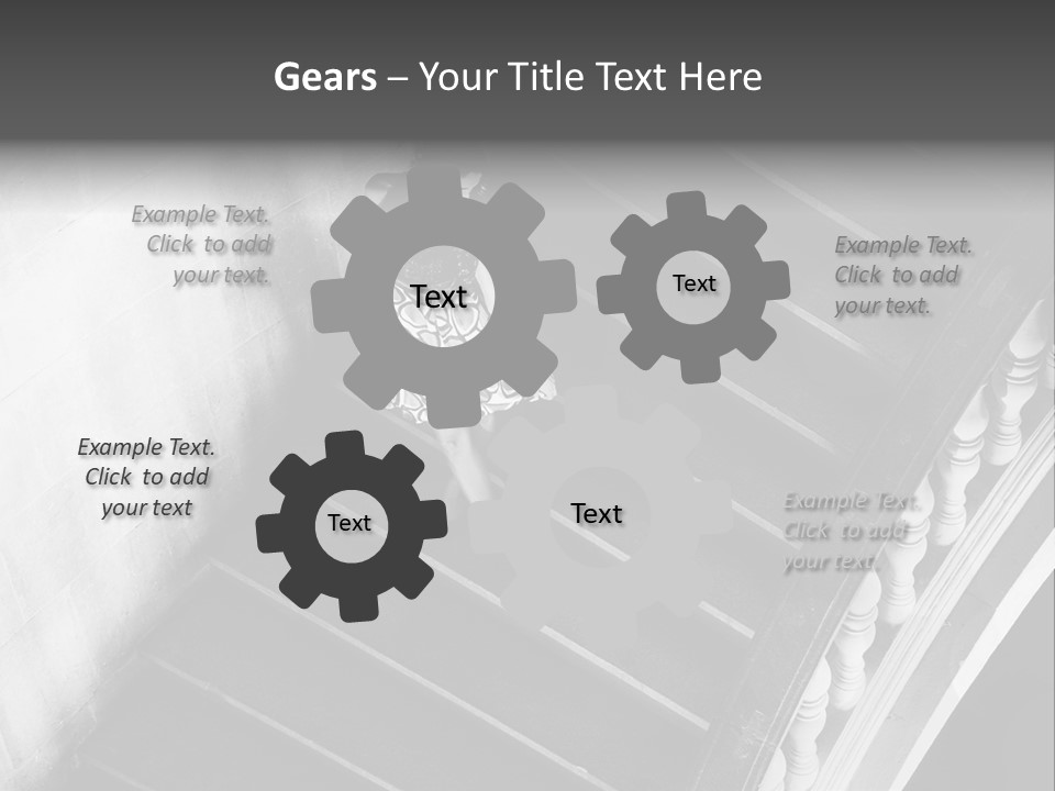 A Woman Walking Down A Flight Of Stairs PowerPoint Template