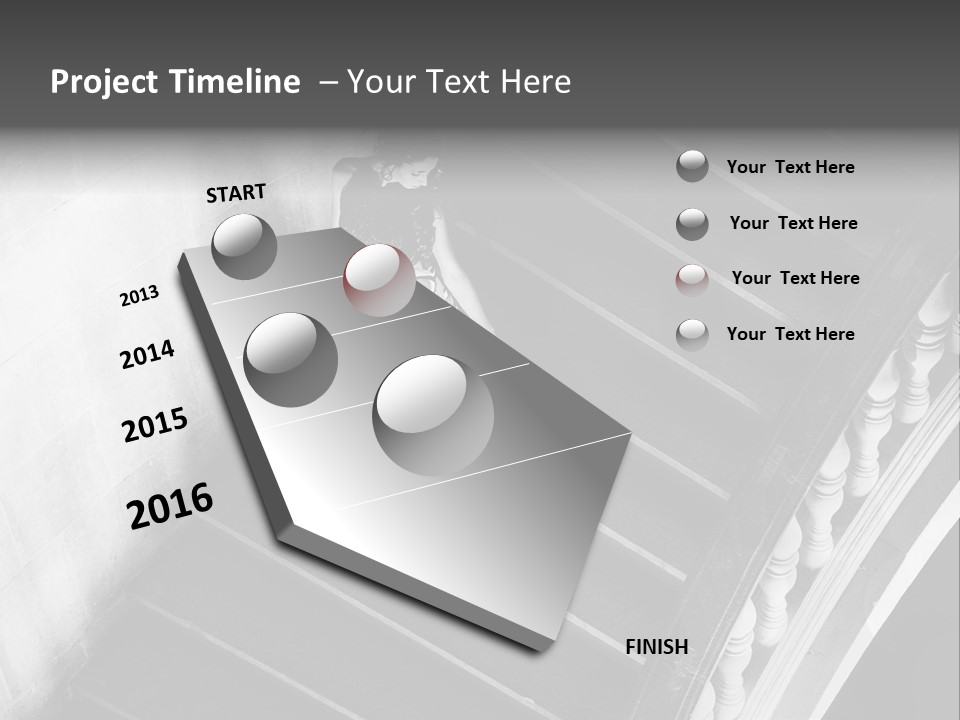 A Woman Walking Down A Flight Of Stairs PowerPoint Template